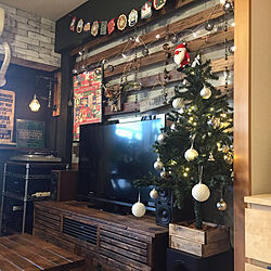 リビング/クリスマス/クリスマスツリー/ichi976.craftworks/カフェ風インテリア...などのインテリア実例 - 2018-12-24 07:10:15
