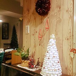 棚/クリスマスツリー手作り/夜のリビング/ヒンメリのインテリア実例 - 2015-11-12 23:08:26
