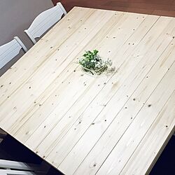 机/DIY/同じような写真ですみません(^^;;/手作り天板ではじめての食事のインテリア実例 - 2016-10-01 00:06:53