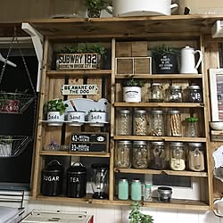 キッチン/ステンシル/観葉植物/いいね･.｡*･.｡*ありがとう！/改造中(๑•̀ㅂ•́)و✧...などのインテリア実例 - 2016-08-06 23:00:53