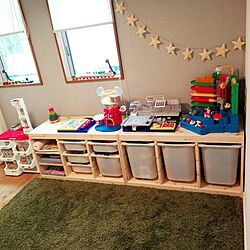 棚/子どもと暮らす/子ども部屋/おもちゃ収納/IKEAの棚...などのインテリア実例 - 2016-11-08 13:42:20