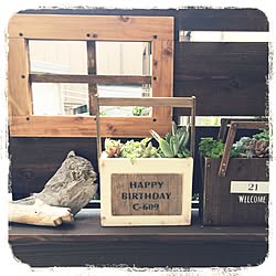 玄関/入り口/木製プランター/多肉植物寄せ植え/ウッドデッキ/ウッドフェンスDIY...などのインテリア実例 - 2016-06-09 15:18:01