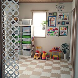 ベッド周り/おもちゃ収納/観葉植物/IKEA/子供部屋のインテリア実例 - 2017-05-07 15:29:08