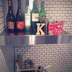 キッチン/レンジフード上/3coios/ワインの空き瓶/3COINSのインテリア実例 - 2014-01-27 10:54:39