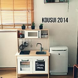 キッチン/これはキッチンに属するのか？/築20年でもがんばる/セリア/観葉植物...などのインテリア実例 - 2014-09-01 11:27:33