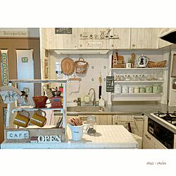 キッチン/DIY/かご/瓶収納/ホーローキャニスター...などのインテリア実例 - 2017-04-01 08:02:47