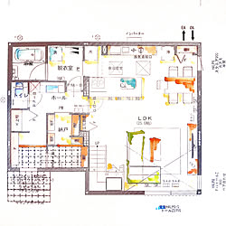 部屋全体/間取り図1F/間取り図/5人家族/36坪...などのインテリア実例 - 2023-12-06 11:25:27