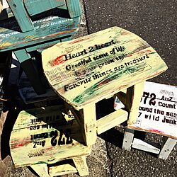 ベンチ/雑貨/椅子/チェア/junk塗装...などのインテリア実例 - 2015-03-06 20:40:44