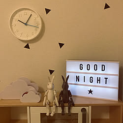 ベッド周り/Good night★/IKEA 掛け時計/うさぎの置物/IKEA おままごとキッチン...などのインテリア実例 - 2018-07-26 22:43:54