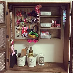 部屋全体/セリア/朝の身支度box/子供のアクセサリー/ヘアアクセサリー収納...などのインテリア実例 - 2017-04-14 20:56:31