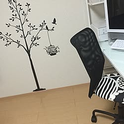 北欧/ウォールステッカー/IKEA/白黒/椅子のインテリア実例 - 2014-10-29 18:31:24