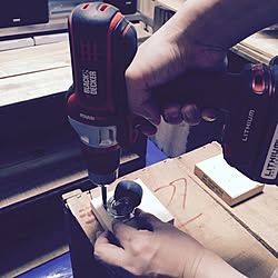 BLACK&DECKER/棚DIY/賃貸/DIY/りんご箱...などのインテリア実例 - 2015-07-05 15:48:05