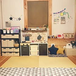 部屋全体/七夕/娘と私の作品★/スタバ♡/絵を飾るのが好き♡...などのインテリア実例 - 2017-06-25 23:32:49