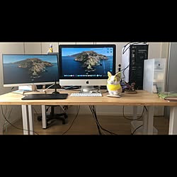 机/かなでもの/PCデスク/2人暮らし/iMac...などのインテリア実例 - 2020-08-27 14:43:06