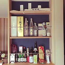 棚/焼酎BAR/壁紙は和紙/宅飲み用のインテリア実例 - 2017-04-09 12:19:02