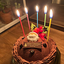 ろうそく/チョコレートケーキ/クリスマスケーキ/クリスマス/マンション暮らし...などのインテリア実例 - 2022-12-25 20:55:31