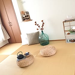 部屋全体/手作り窓枠棚/デミジョンガラスボトル/ウォーターヒヤシンススツール/和室...などのインテリア実例 - 2016-06-25 13:44:28