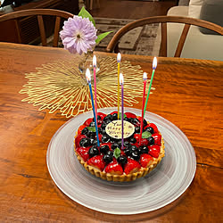 庭の花/お誕生日ケーキ/お誕生日/花のある暮らし/クレマチス...などのインテリア実例 - 2023-04-22 06:49:33