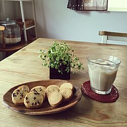 机/木の食器/アイスカフェオレ/Cafe Time*/手作りクッキー...などのインテリア実例 - 2016-07-08 12:33:35