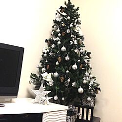 リビング/ニトリ/クリスマスツリー/モノトーン/ダイソーのインテリア実例 - 2013-11-12 21:19:17