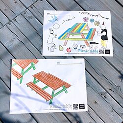 DIY/頑丈/ガーデンテーブル/木製/アウトドアテーブル...などのインテリア実例 - 2021-04-07 14:47:32
