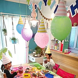 部屋全体/カラフルな部屋/こどもと暮らす。/birthdayparty/パーティーデコレーション...などのインテリア実例 - 2016-04-14 17:44:44