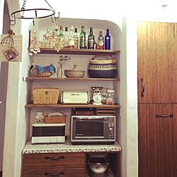 キッチン/手作り食器棚/かご収納/漆喰の家/ナチュラル...などのインテリア実例 - 2017-02-15 16:45:19
