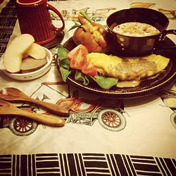キッチン/アイスプラントを食す。/朝はがっつり/おはようございます。/アサクラのスカーフ...などのインテリア実例 - 2015-03-17 05:56:51