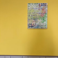 THIS IS YOUR LIFE/美濃焼きタイル/壁紙/黄色い壁/白いタイル...などのインテリア実例 - 2023-04-02 20:09:09