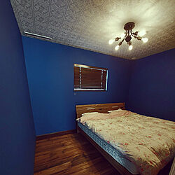 ベッド周り/ブルーの壁紙のインテリア実例 - 2022-02-23 21:45:16