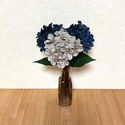 花のある暮らし/ネイビー×グレー/あじさい/フラワーベース/ガラスの花瓶...などのインテリア実例 - 2020-07-31 18:26:02