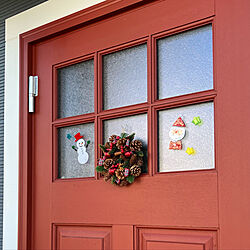 サンタクロース/雪だるま/リース/クリスマスリース/赤いドア...などのインテリア実例 - 2022-11-13 15:36:09