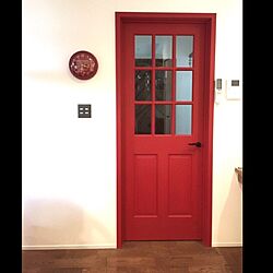 リビング/塗装ドア/時計/赤のドアのインテリア実例 - 2017-04-12 15:42:21