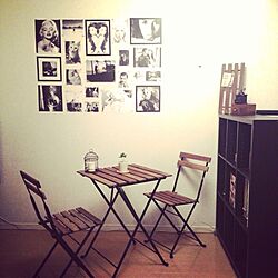リビング/コーヒーの木/IKEAテーブルセット/カフェスペース/白黒写真...などのインテリア実例 - 2013-07-17 19:17:57