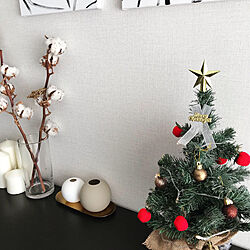 コンパクトクリスマスツリー/クリスマスツリー/ダークブラウン×白/北欧モダン/IKEA...などのインテリア実例 - 2019-11-23 23:21:14