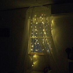 ベッド周り/IKEA/天蓋/LEDイルミネーションライトのインテリア実例 - 2017-05-28 22:14:49
