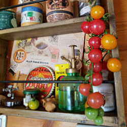 棚/手作り飾り棚/野菜/スタバータンブラーアレンジのインテリア実例 - 2020-07-12 11:36:28