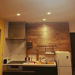 キッチン/板壁/板壁DIY/DIY/IKEAのインテリア実例 - 2016-08-21 20:52:15