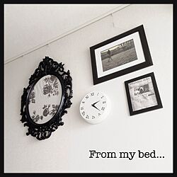 ベッド周り/写真/白黒/モノトーン/時計...などのインテリア実例 - 2013-06-22 14:36:21