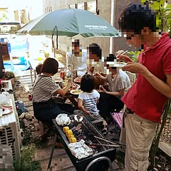 キッチン/インテリアじゃなくてすみません/BBQ/変形地/レンガ敷きのインテリア実例 - 2015-05-31 20:12:05