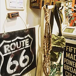 壁/天井/ハンドメイド/ROUTE66/ルート66プレート/自作ステンシル...などのインテリア実例 - 2016-02-04 21:31:34