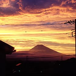 ベッド周り/富士山が見える部屋/富士山/夕焼け/子供部屋の窓から見える景色のインテリア実例 - 2015-06-27 21:00:11