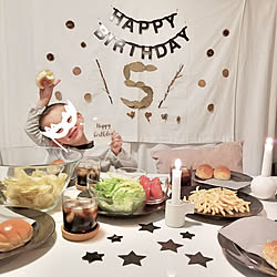 リビング/子供誕生日/IKEA/白が好き/誕生日飾り付け...などのインテリア実例 - 2018-12-10 21:37:23