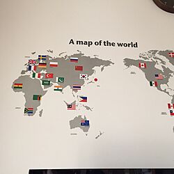 リビング/ウォールステッカー/国旗/世界地図のインテリア実例 - 2017-04-19 09:41:43