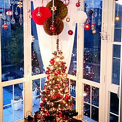 リビング/クリスマスツリー/クリスマス/ハニカムボールのインテリア実例 - 2013-11-29 20:35:08