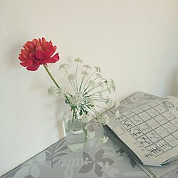 机/白い壁/花に癒される/ダイニングテーブル/グリーンのある暮らし...などのインテリア実例 - 2020-04-21 13:01:17