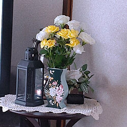 花瓶/生花/生花のある暮らし/トルコキキョウ/バラ...などのインテリア実例 - 2021-04-24 11:00:35