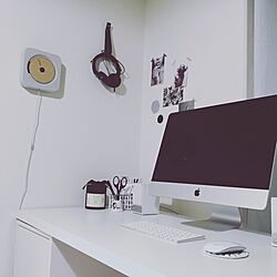 机/audio-technica/黒より白よりグレーが好き/パソコンデスク/iMac...などのインテリア実例 - 2016-05-22 22:05:45