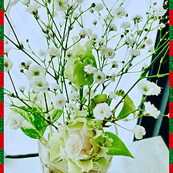 白いカスミ草/黄緑のトルコ桔梗/花のある暮らし/花と緑のある暮らし/見て頂いてありがとうございます♡...などのインテリア実例 - 2019-03-13 06:41:55