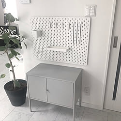 有孔ボード/モノトーン/シンプルモダン/グレー好き♡/IKEA...などのインテリア実例 - 2020-05-03 12:53:02